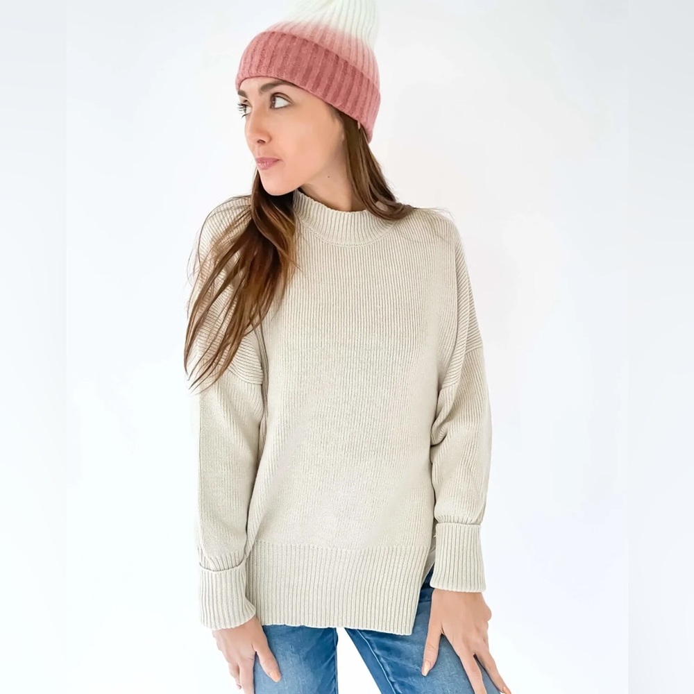 *NEW COLOR* Coco Mock Neck Sweater in Pale Beige